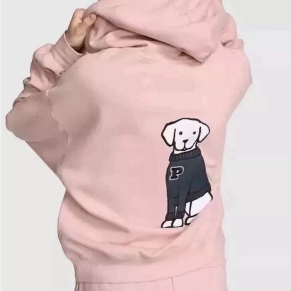 PINK Victoria's Secret Light Pink Fleece Hoodie - Picture 2 of 5